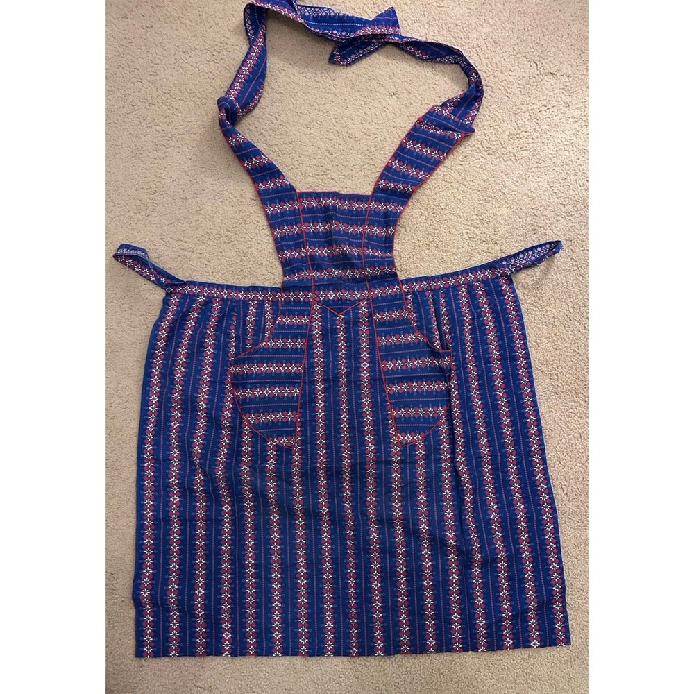 Vintage Prairie Cottagecore Floral Calico Farmhouse Bib Apron With Pockets Mint!